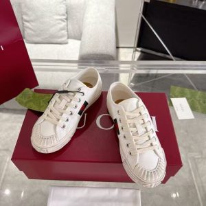 Gucci new men's style genuine leather lining breathable and comfortable casual canvas shoes