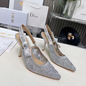 Dior new women's trendy and fashionable all-match genuine leather jacquard embroidered casual sandals