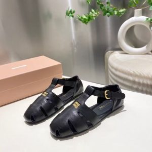 New Miu Miu women's style versatile comfortable breathable leather trendy casual shoes