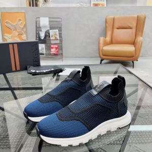 New Zegna men's versatile comfortable and breathable genuine leather flying woven fabric fashionable casual shoes