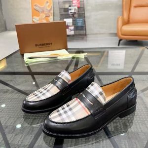 New Burberry men's style versatile comfortable breathable leather lining trendy casual slip-on shoes