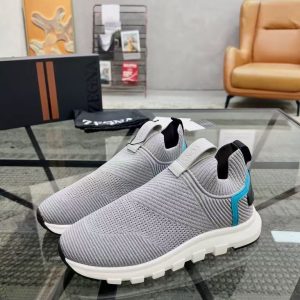 New Zegna men's versatile comfortable and breathable genuine leather flying woven fabric fashionable casual shoes