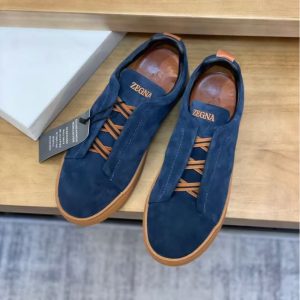 New Zegna men's style versatile comfortable breathable latex double-layer leather insole fashionable casual shoes