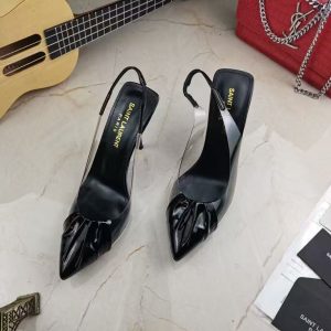 New Yves Saint Laurent women's fashionable and versatile comfortable genuine leather retro French comfortable casual high heels