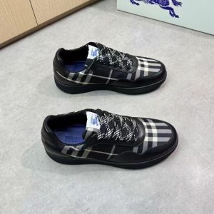 New Burberry men's style versatile comfortable breathable leather trendy casual sports sneakers